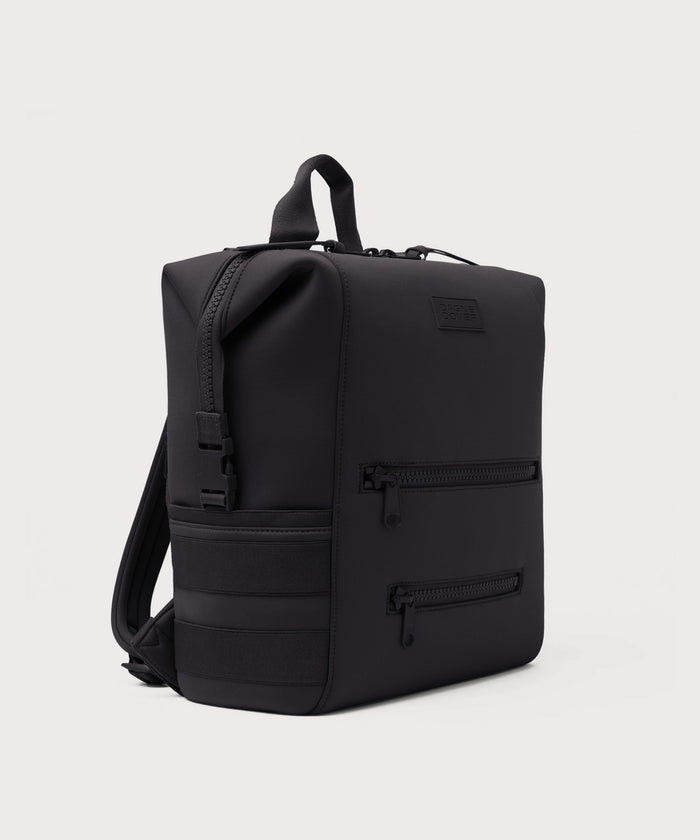 Dagne Dover Large Indi Diaper Backpack in onyx seen from an angle.