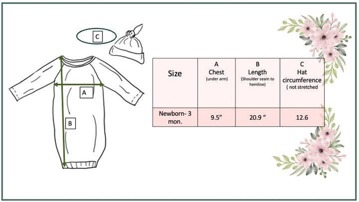 Infant Unisex Sea Turtle Baby Gown and Hat Set