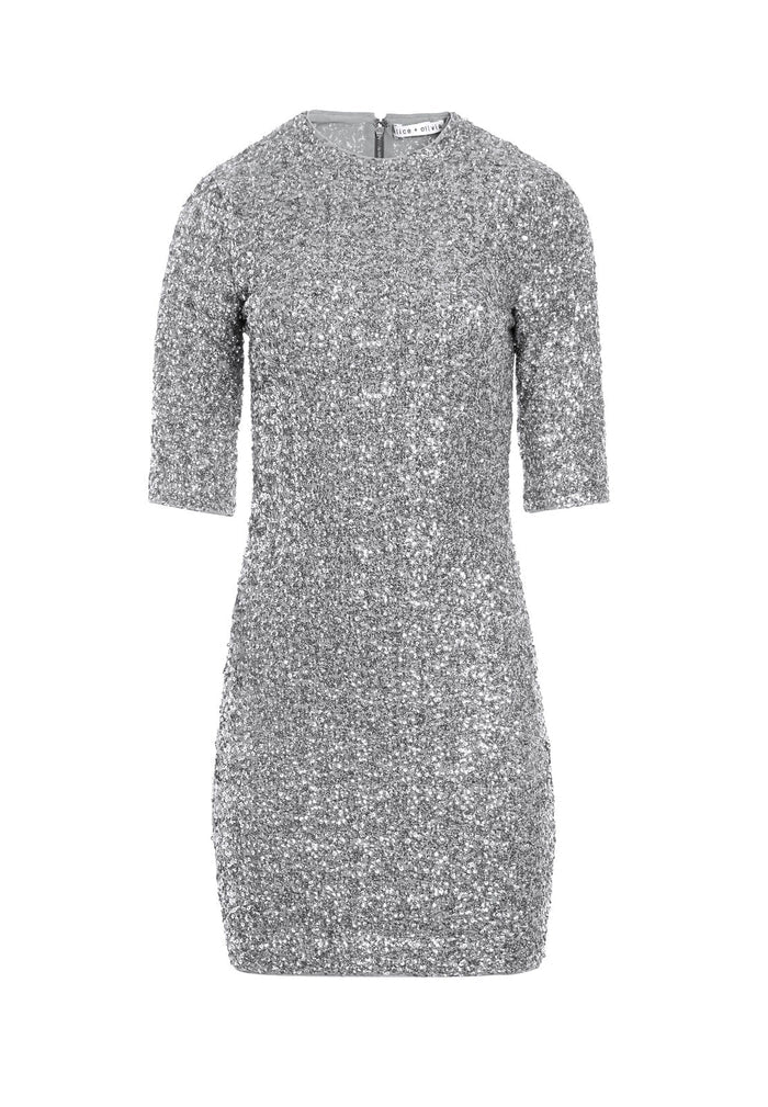INKA SEQUIN MINI DRESS - SILVER