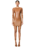 INKA VEGAN LEATHER MINI DRESS
