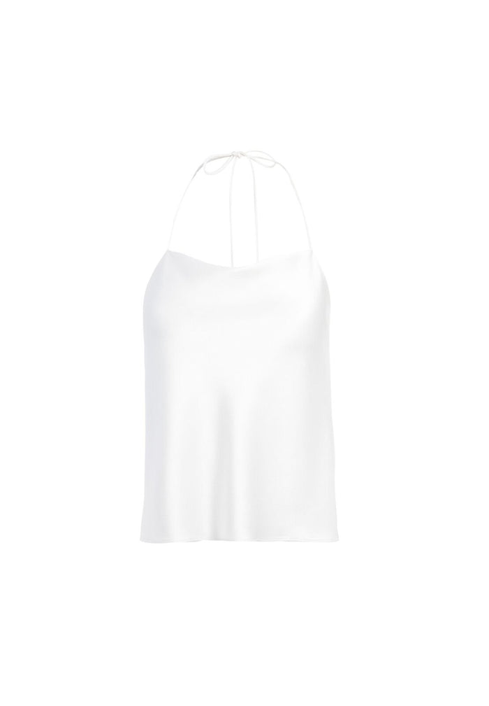INNA COWL NECK HALTER TOP - OFF WHITE