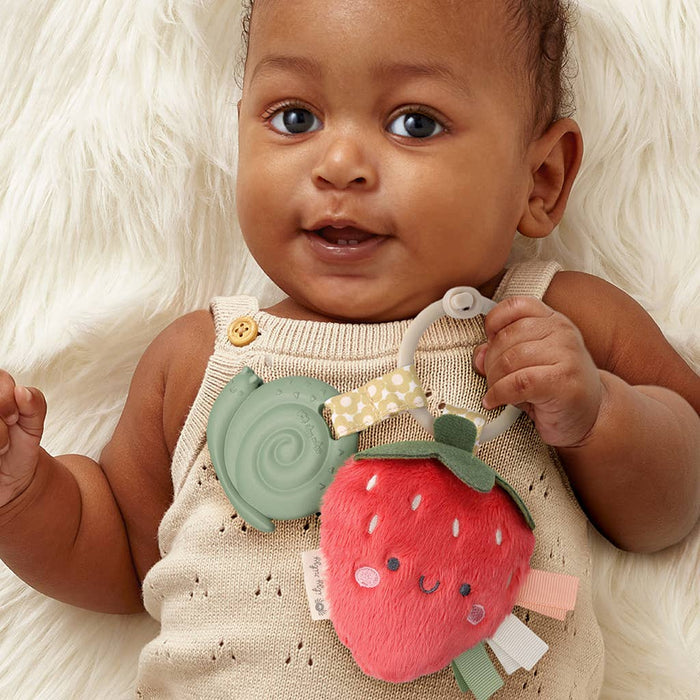 Itzy Pal™ Plush + Teether- Strawberry