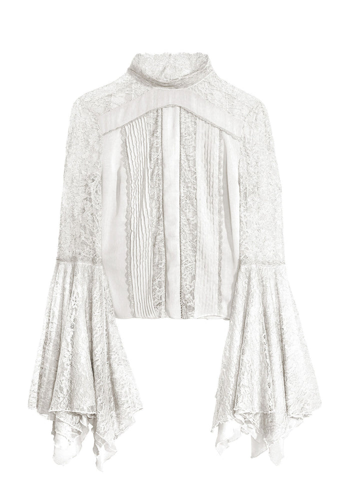 IVY HANDKERCHIEF SLV TOP - OFF WHITE