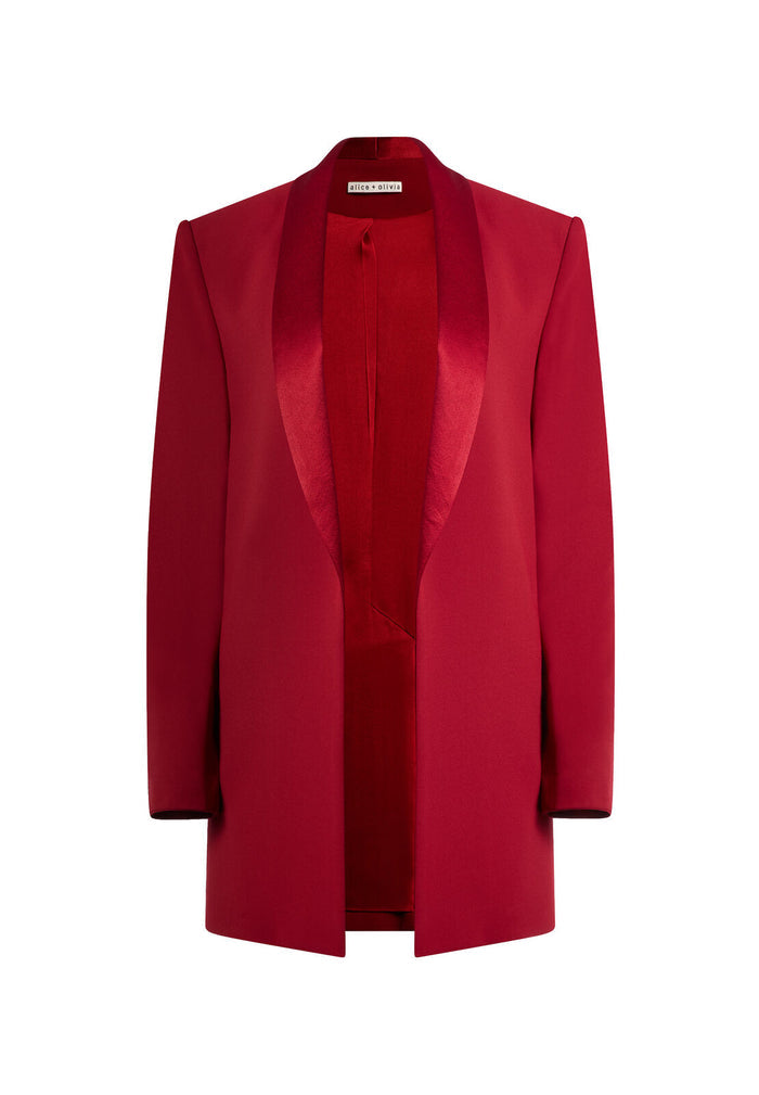 JACE STRONG SHOULDER BLAZER - BORDEAUX