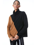 JACOB COLORBLOCK TURTLENECK - BLACK/CAMEL