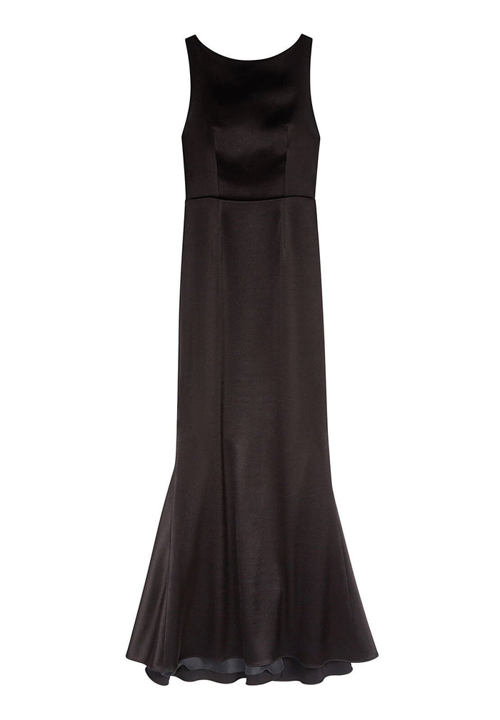 JAE KEYHOLE OPEN BK LONG GOWN - BLACK