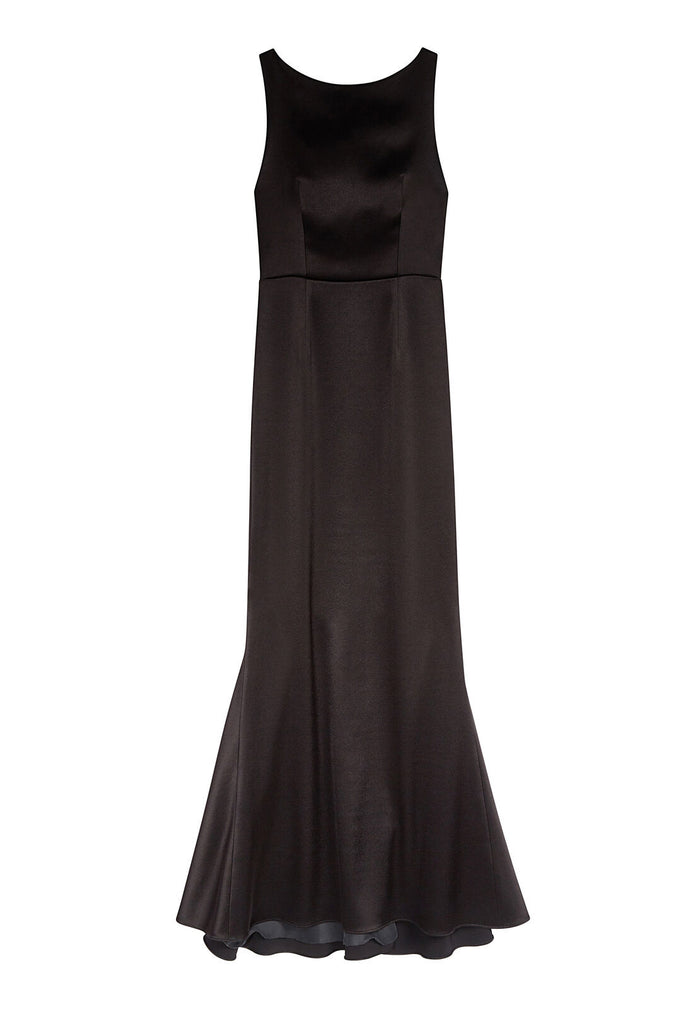 JAE KEYHOLE OPEN BK LONG GOWN - BLACK