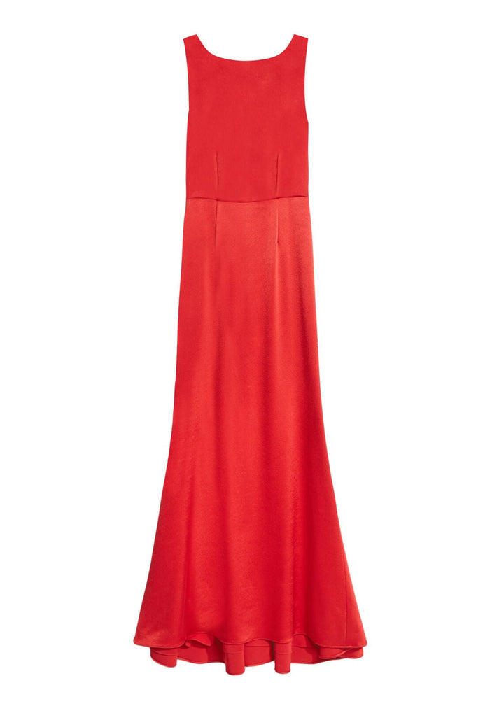 JAE KEYHOLE OPEN BK LONG GOWN - DEEP RUBY