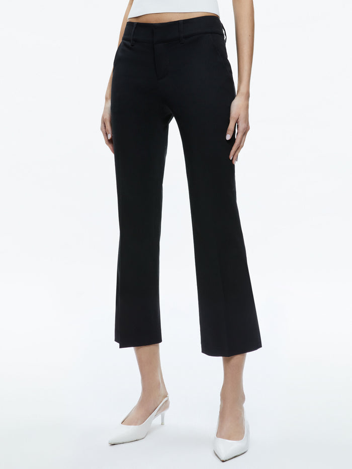 JANIS LOW RISE CROPPED FLARE PANT - BLACK