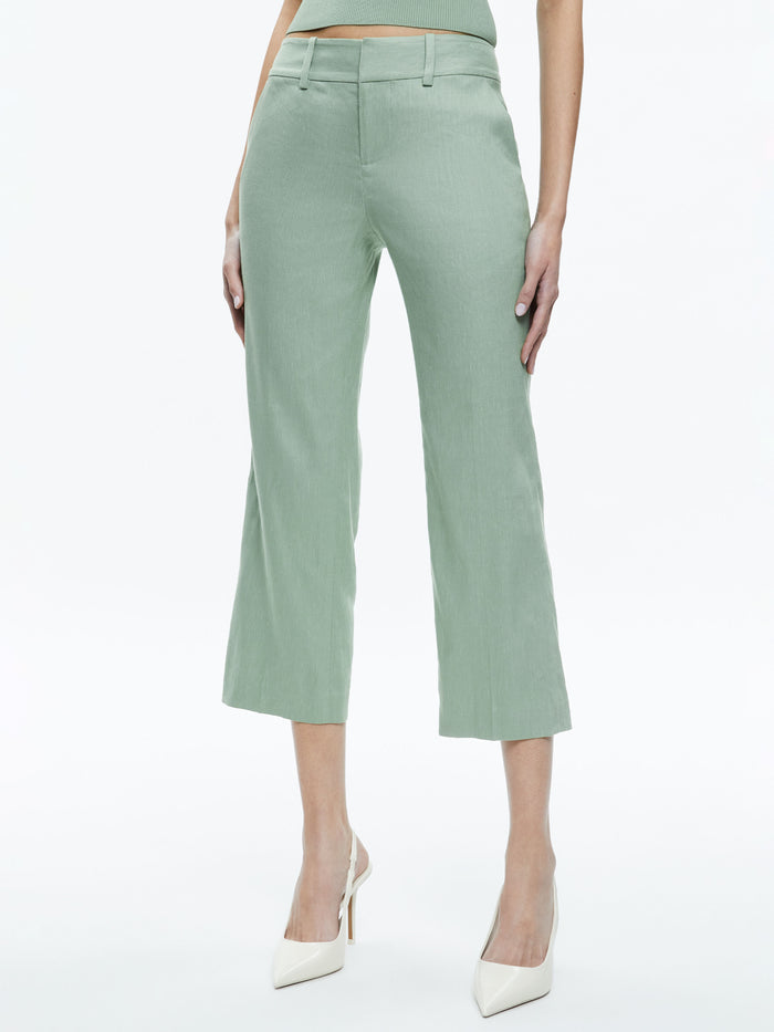 JANIS LOW RISE CROPPED FLARE PANT - SAGE