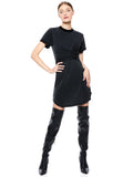 JASSET TIE FRONT MINI DRESS - BLACK