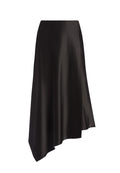 JAYLA DRAPE SLIT MIDI SKIRT - BLACK
