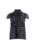 JEANNIE BOW CLLR CP SLV BTNDWN - LG TIGER BLACK/BLACK
