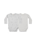 Jersey Bodysuit, 2 Pack- Squirrel & Cloud Stripe