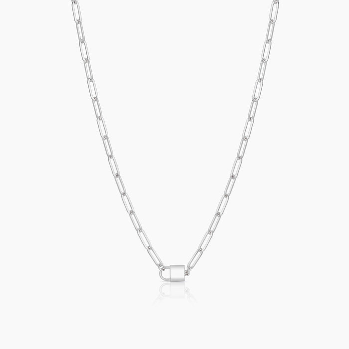 Jessa Silver Lock Necklace