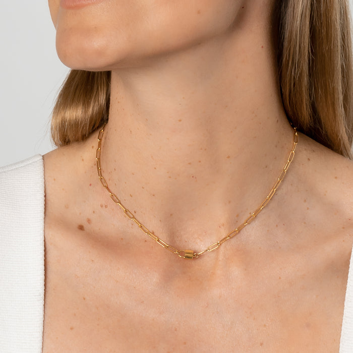 Jessa Silver Lock Necklace