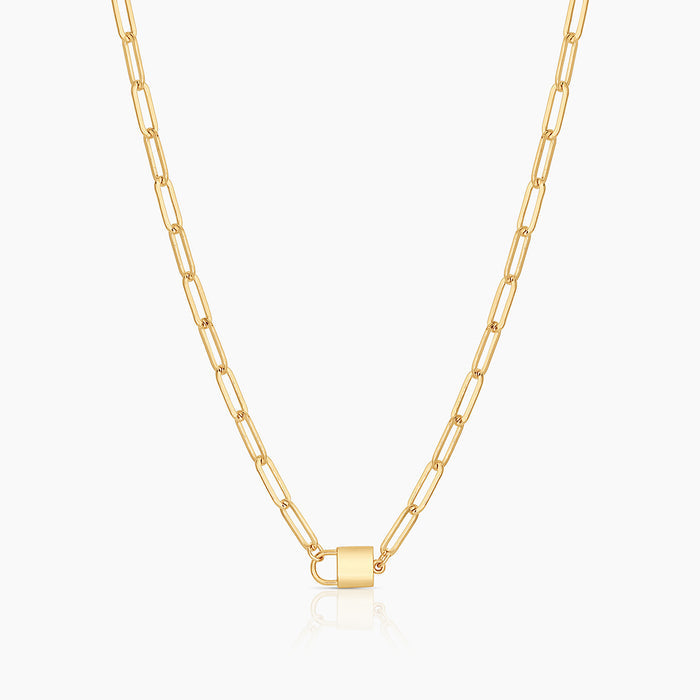 Jessa Silver Lock Necklace