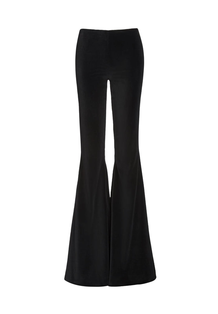 JINNY BACK ZIP FLARE PANT - BLACK