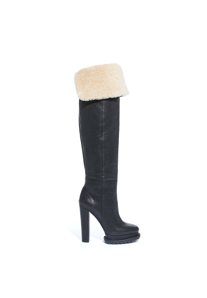JOLEEN LEATHER BOOT - BLACK