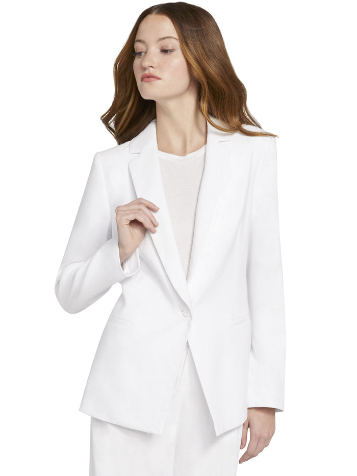 JONELLE NOTCH COLLAR BLAZER - WHITE