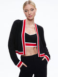 JUANA CROPPED CARDIGAN - BLACK/PERFECT RUBY