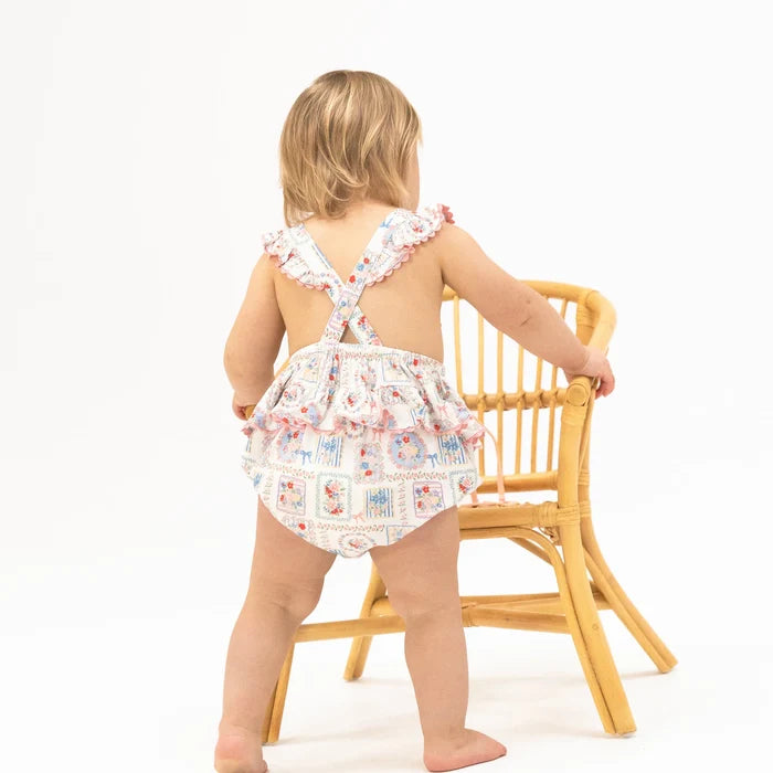 Julep's Floral Patchwork Ric Rac Ruffle Sunsuit