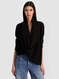 JULES CASHMERE DRAPED PULLOVER - BLACK