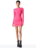 KATHERINA RUCHED FITTED DRESS - WILD PINK