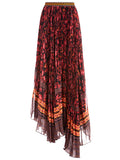 KATZ PLEATED MAXI SKIRT - FALL INTO YOU BLK MULTI