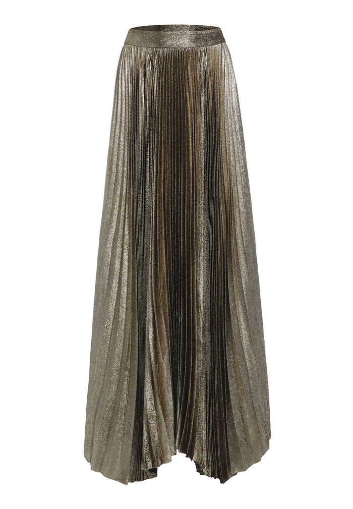 KATZ PLEATED MAXI SKIRT - GOLD