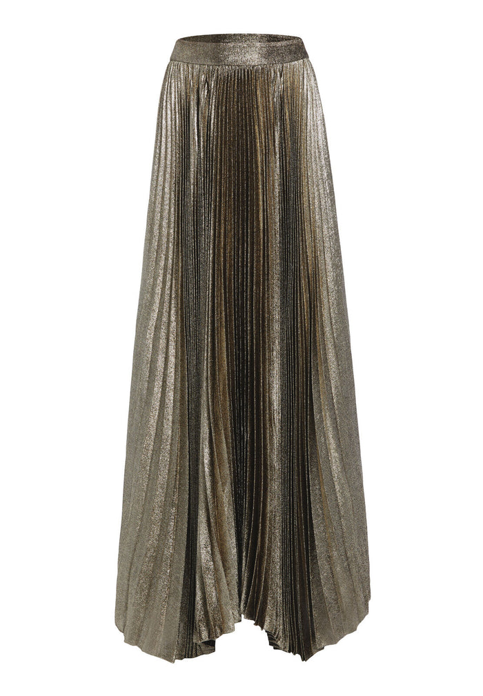 KATZ PLEATED MAXI SKIRT - GOLD