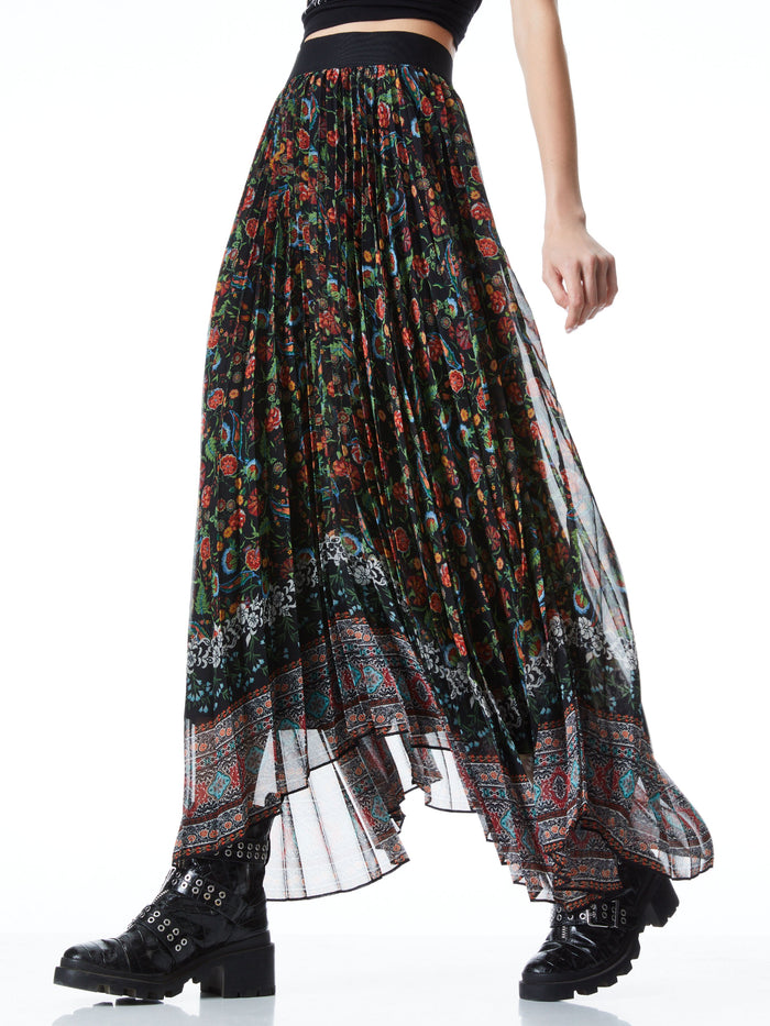 KATZ PLEATED MAXI SKIRT - PARADISE MULTI