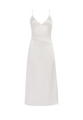 KAYLA SEAMED SLIP MIDI DRESS - OFF WHITE