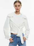 KEITH CROPPED TRENCH - OFF WHITE