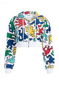 KEITH HARING X AO BARRON HOODIE - LG DANCING MAN SOFT WHT/MULTI