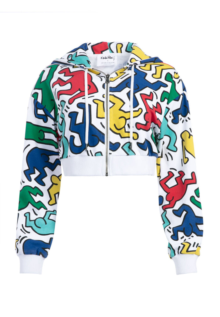 KEITH HARING X AO BARRON HOODIE - LG DANCING MAN SOFT WHT/MULTI