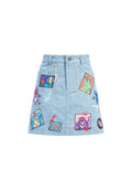 KEITH HARING X AO COLETTA SKIRT - STONE WASH/MULTI