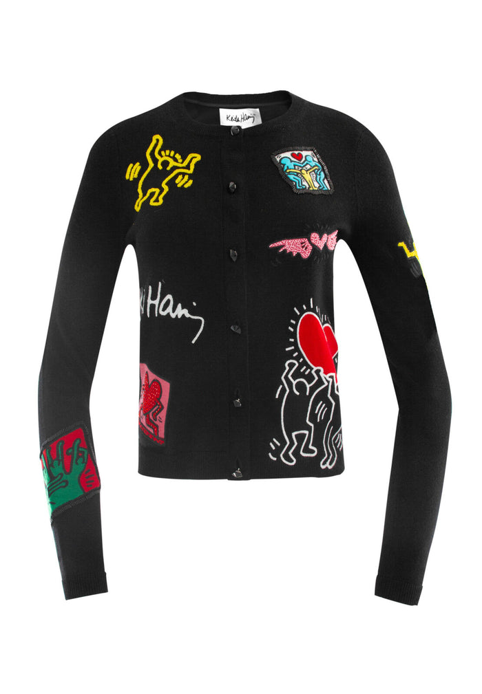 KEITH HARING X AO RUTHY CARDIGAN - BLACK/MULTI