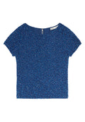 KELLI EMBELL SS TOP - LAPIS
