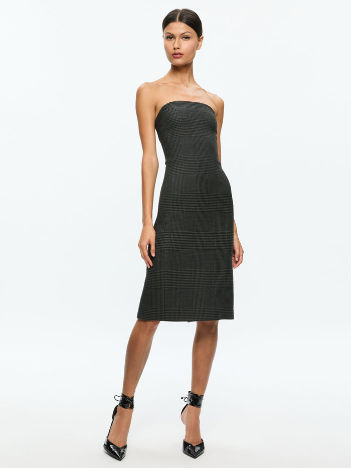 KELLY MIDI DRESS - CHARCOAL GREY MELANGE