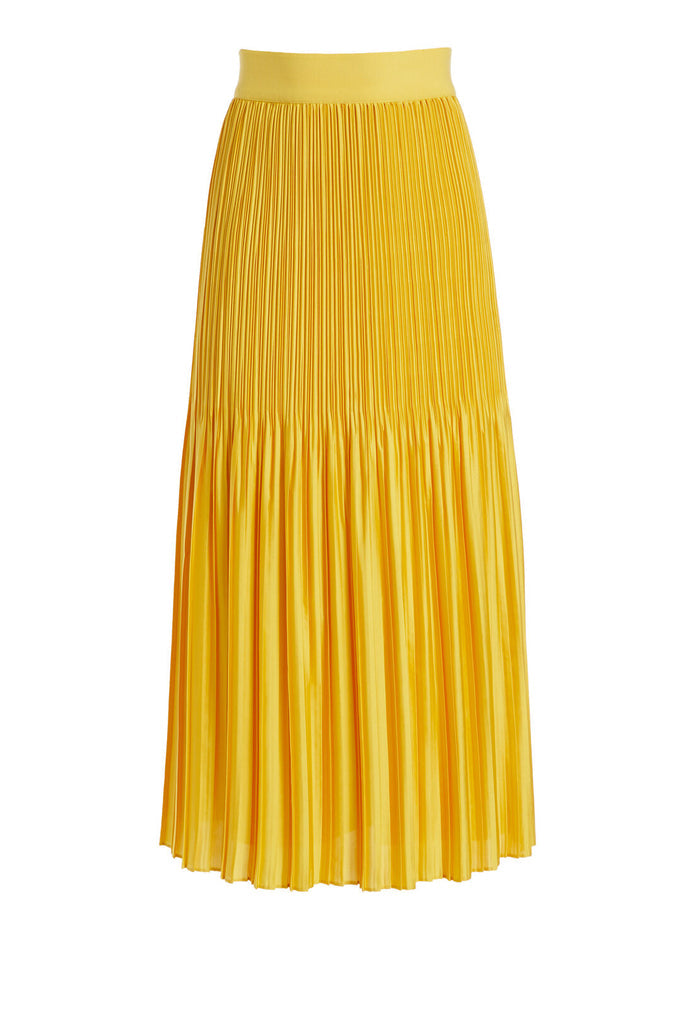 KEN PLEATED MIDI SKIRT - GOLDEN ROD