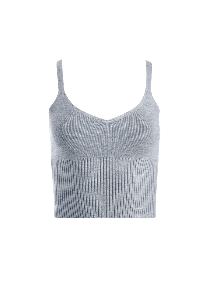 KENNA RIB SWEATER TANK - MEDIUM HEATHER GREY
