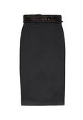 KERSTIN BELTED PENCIL SKIRT - BLACK