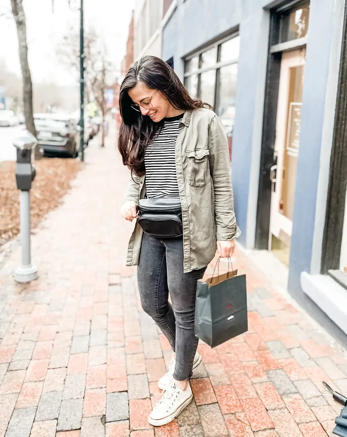 Kibou Diaper Belt Bag-Black Vegan Leather