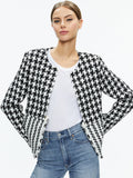 KIDMAN TWO-FER TWEED JACKET - BLACK/OFF WHITE