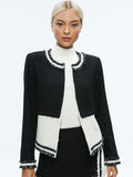 KIDMAN TWO-FER TWEED JACKET - BLACK/OFF WHITE