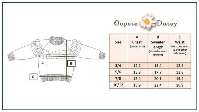 Kids Chocolate Double Ruffle Crew Neck Fall Winter Sweater