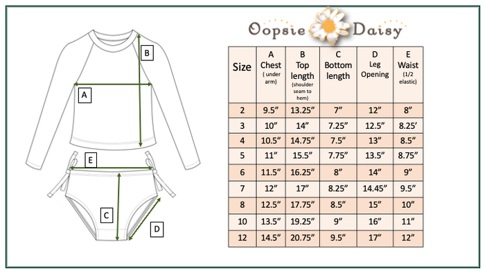 Kids Pastel Star Fish Long Sleeve Ruffle Rash Guard Swimsuit