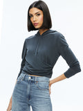 KIRK WRAP FRONT HOODIE - BLACK