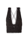 KLEIN EMBELL CROSS BK BRA TOP - BLACK
